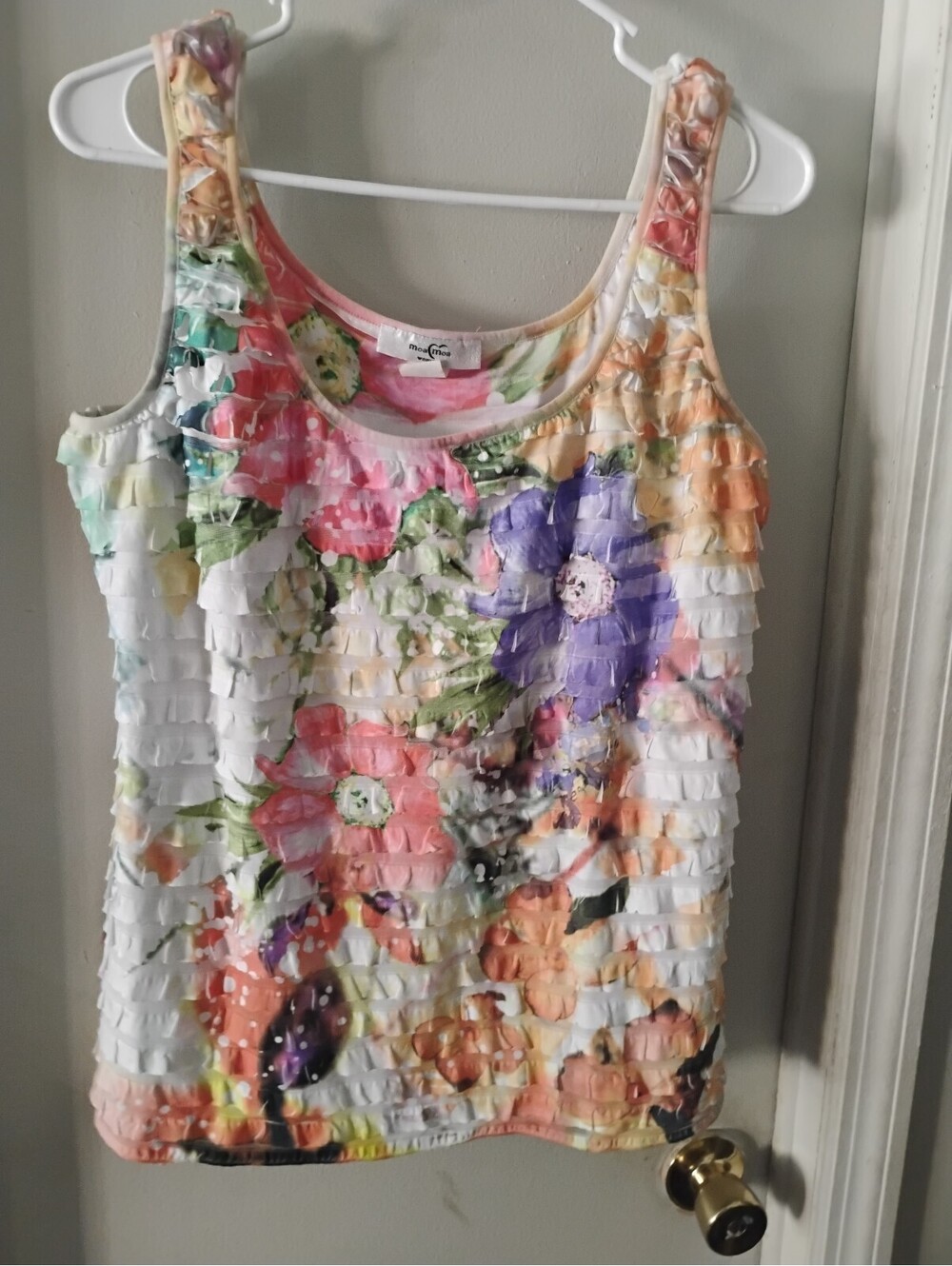 moa moa Woman Floral Ruffle Tank Top